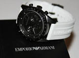  Shop Authentic Emporio Armani Sportivo Chronograph Black Dial White Rubber Strap Watch For Men - AR6112 - Luxxuri