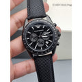 Shop Authentic Emporio Armani Sigma Chronograph Black Dial Black Leather Strap Watch For Men - AR6131 - Luxxuri