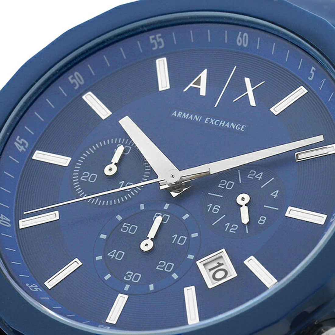  Shop Authentic Armani Exchange Outerbanks Chronograph Blue Dial Blue Silicone Strap Watch For Men - AX1327 - Luxxuri