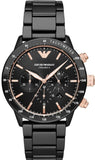  Shop Authentic Emporio Armani Mario Ceramic Chronograph Black Dial Black Steel Strap Watch For Men - AR70002 - Luxxuri