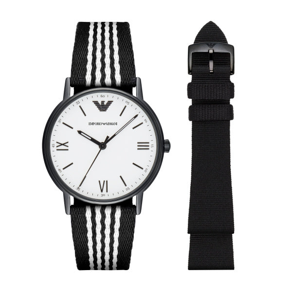  Shop Authentic Emporio Armani Kappa Dress White Dial Two Tone NATO Strap Watch For Men - AR80005 - Luxxuri
