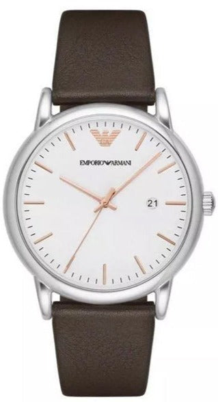  Shop Authentic Emporio Armani Kappa Quartz White Dial Brown Leather Strap Watch For Men - AR80006 - Luxxuri