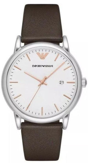  Shop Authentic Emporio Armani Kappa Quartz White Dial Brown Leather Strap Watch For Men - AR80006 - Luxxuri