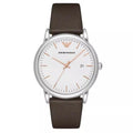  Shop Authentic Emporio Armani Kappa Quartz White Dial Brown Leather Strap Watch For Men - AR80006 - Luxxuri