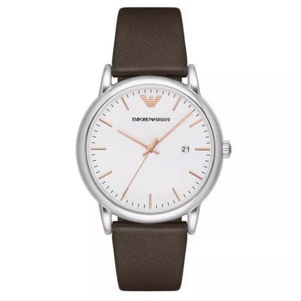  Shop Authentic Emporio Armani Kappa Quartz White Dial Brown Leather Strap Watch For Men - AR80006 - Luxxuri