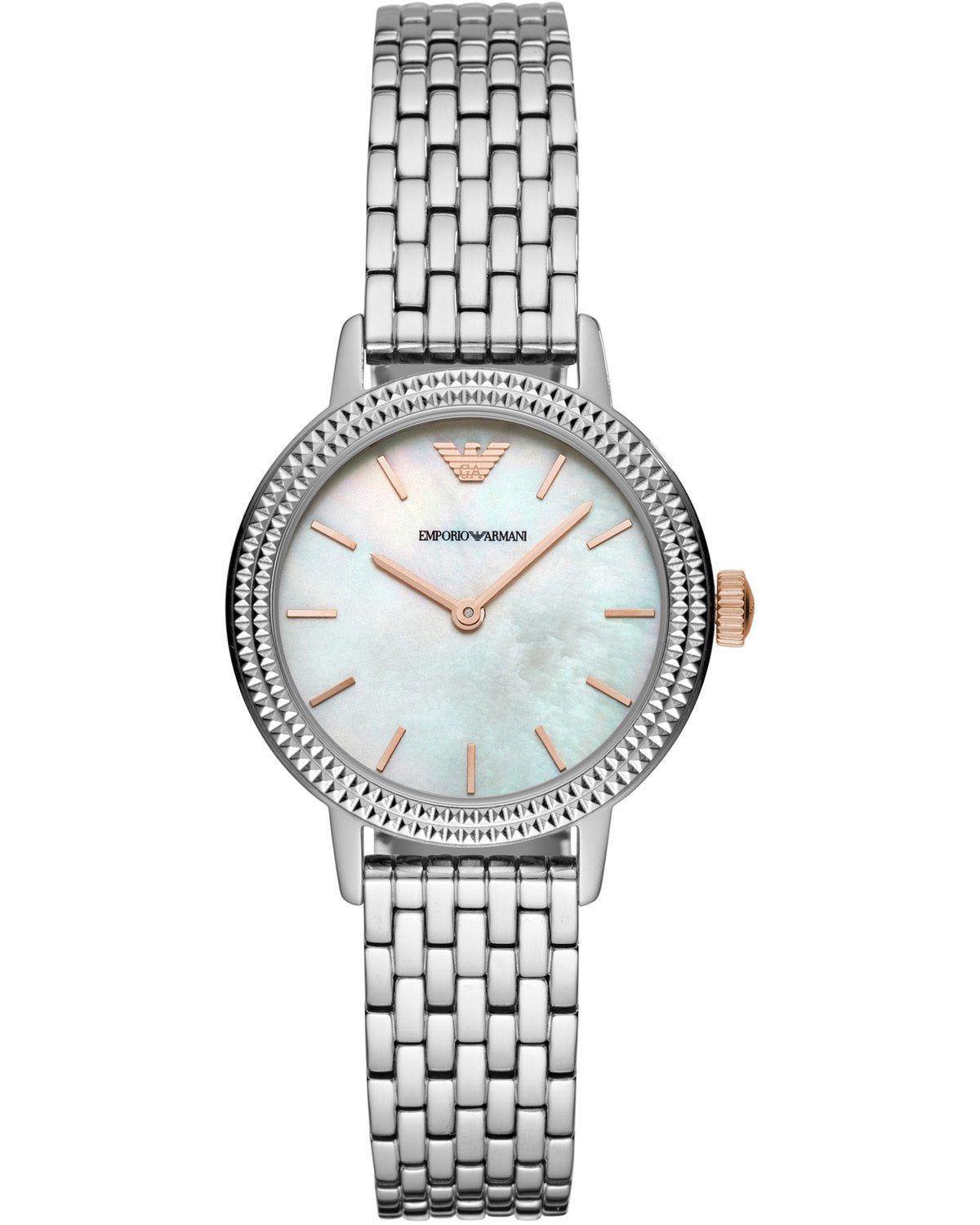  Shop Authentic Emporio Armani Interchangeable Analog Mother of Pearl Dial Silver Steel Strap Watch For Women - AR80020 - Luxxuri