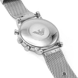  Shop Authentic Emporio Armani Luigi Chronograph Blue Dial Silver Mesh Bracelet Watch For Men - AR80038 - Luxxuri