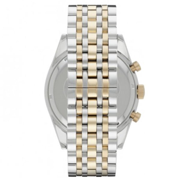  Shop Authentic Emporio Armani Tazio Chronograph Blue Dial Gold & Silver Stainless Steel Strap Watch For Men - AR8030 - Luxxuri
