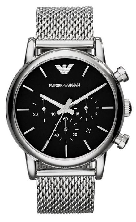  Shop Authentic Emporio Armani Luigi Black Dial Silver Mesh Bracelet Watch For Men - AR8032 - Luxxuri