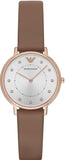  Shop Authentic Emporio Armani Classic Analog Silver Dial Brown Leather Strap Watch For Women - AR8040 - Luxxuri