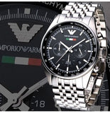  Shop Authentic Emporio Armani Team Italia Chronograph Black Dial Silver Steel Strap Watch For Men - AR5983 - Luxxuri