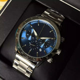  Shop Authentic Emporio Armani Mario Chronograph Blue Dial Silver Steel Strap Watch For Men - AR11306 - Luxxuri