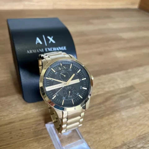  Shop Authentic Armani Exchange Hampton Chronograph Black Dial Gold Steel Strap Watch For Men - AX2122 - Luxxuri
