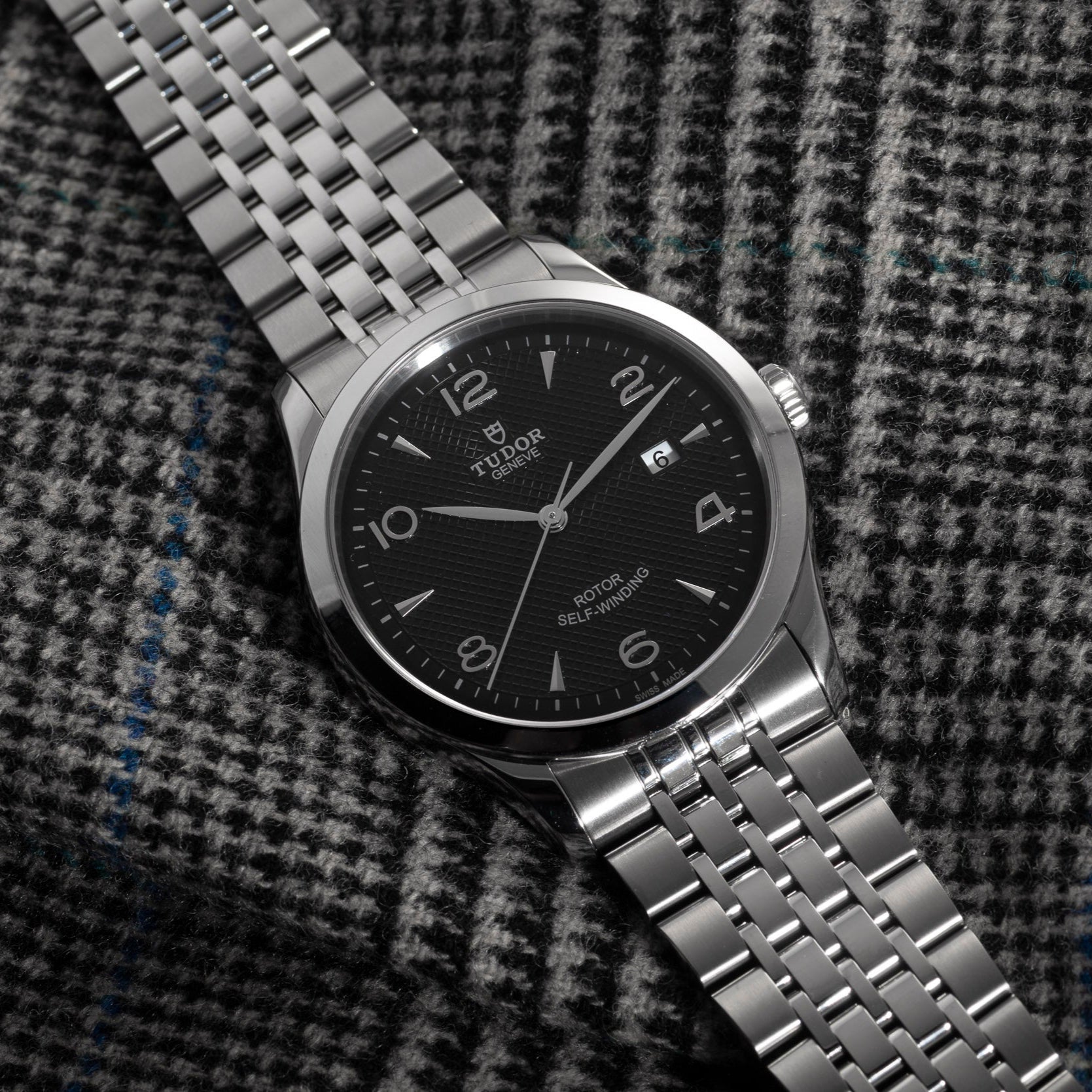 Tudor 1926 Automatic Black Dial Silver Steel Strap Watch for Men - M91650-0002