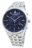  Shop Authentic Citizen Eco Drive Chronograph Blue Dial Silver Steel Strap Watch For Men - AT2140-55L - Luxxuri