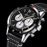  Shop Authentic Breitling Avi Ref. 765 1964 Re Edition Black Dial Black Leather Strap Watch for Men - AB09451A1B1X1 - Luxxuri