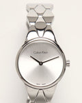  Shop Authentic Calvin Klein Snake Silver Dial Silver Steel Strap Watch For Women - K6E23146 - Luxxuri