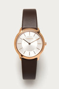  Shop Authentic Calvin Klein Minimal White Dial Brown Leather Strap Watch for Women - K3M226G6 - Luxxuri