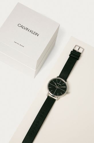  Shop Authentic Calvin Klein Evan Black Dial Black Leather Strap Watch for Men - K7B211CZ - Luxxuri