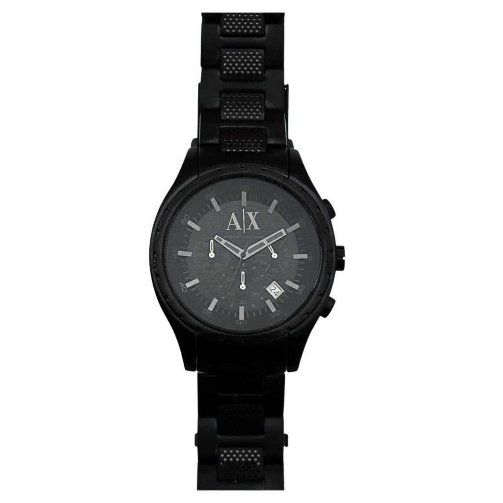  Shop Authentic Armani Exchange Chronograph Black Dial Black Steel Strap Watch for Men - AX1058 - Luxxuri