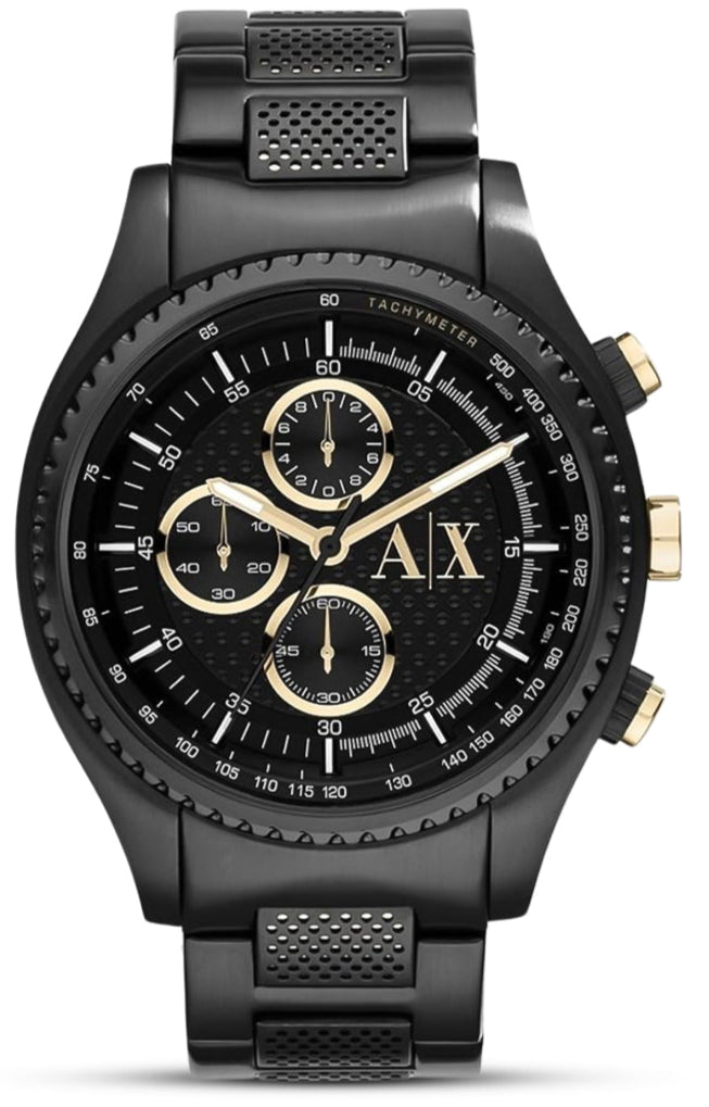  Shop Authentic Armani Exchange Chronograph Black Dial Black Steel Strap Watch For Men - AX1604 - Luxxuri