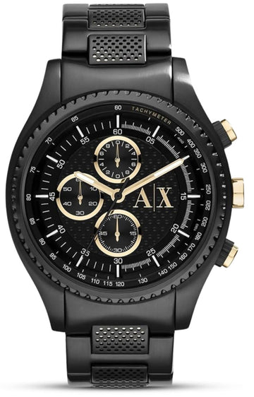  Shop Authentic Armani Exchange Chronograph Black Dial Black Steel Strap Watch For Men - AX1604 - Luxxuri