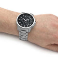 Shop Authentic Armani Exchange Banks Chronograph Black Dial Silver Steel Strap Watch For Men - AX1720 - Luxxuri