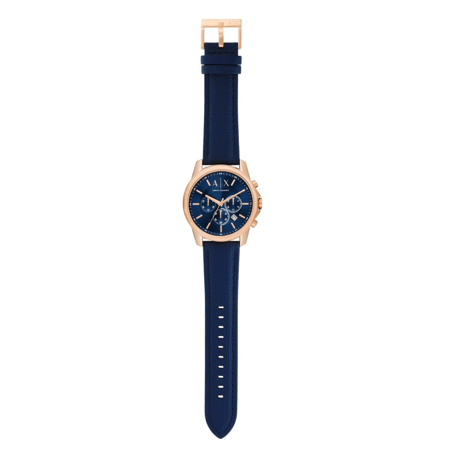  Shop Authentic Armani Exchange Banks Chronograph Blue Dial Blue Leather Strap Watch For Men - AX1723 - Luxxuri