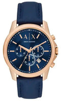  Shop Authentic Armani Exchange Banks Chronograph Blue Dial Blue Leather Strap Watch For Men - AX1723 - Luxxuri