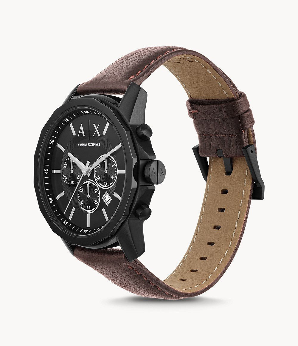  Shop Authentic Emporio Armani Chronograph Black Dial Brown Leather Strap Watch For Men - AR11078 - Luxxuri