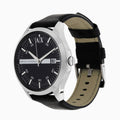  Shop Authentic Armani Exchange Hampton Chronograph Black Dial Black Leather Strap Watch For Men - AX2101 - Luxxuri