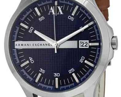  Shop Authentic Armani Exchange Hampton Chronograph Blue Dial Brown Leather Strap Watch For Men - AX2133 - Luxxuri