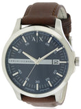 Shop Authentic Armani Exchange Hampton Chronograph Blue Dial Brown Leather Strap Watch For Men - AX2133 - Luxxuri
