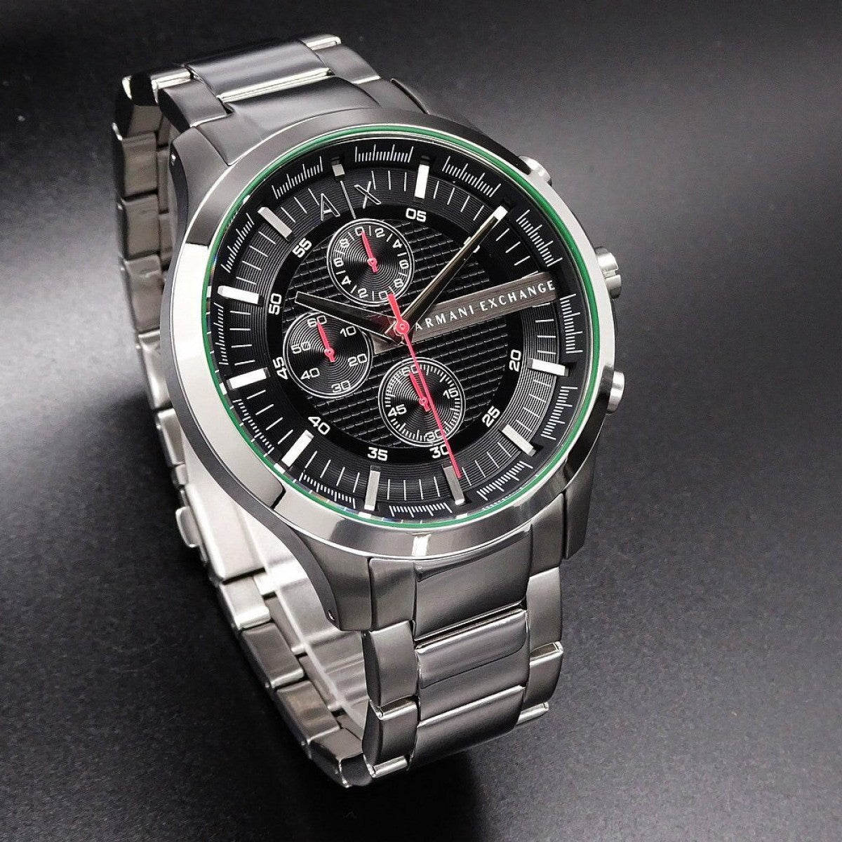  Shop Authentic Armani Exchange Hampton Chronograph Black Dial Silver Steel Strap Watch For Men - AX2163 - Luxxuri