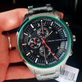  Shop Authentic Armani Exchange Hampton Chronograph Black Dial Silver Steel Strap Watch For Men - AX2163 - Luxxuri