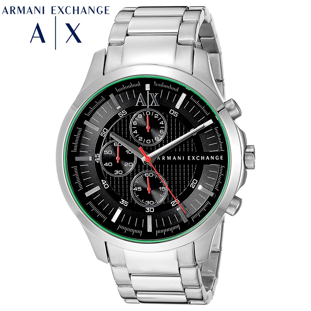  Shop Authentic Armani Exchange Hampton Chronograph Black Dial Silver Steel Strap Watch For Men - AX2163 - Luxxuri