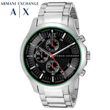  Shop Authentic Armani Exchange Hampton Chronograph Black Dial Silver Steel Strap Watch For Men - AX2163 - Luxxuri