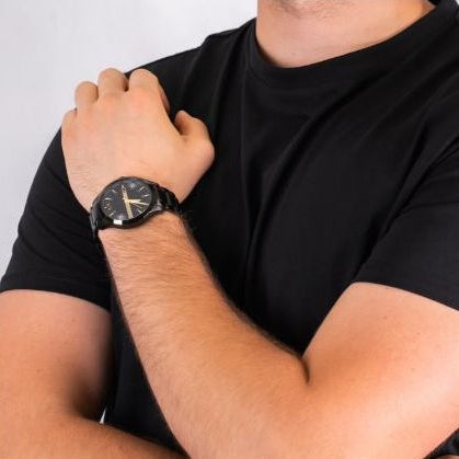  Shop Authentic Armani Exchange Hampton Chronograph Black Dial Black Steel Strap Watch For Men - AX2413 - Luxxuri