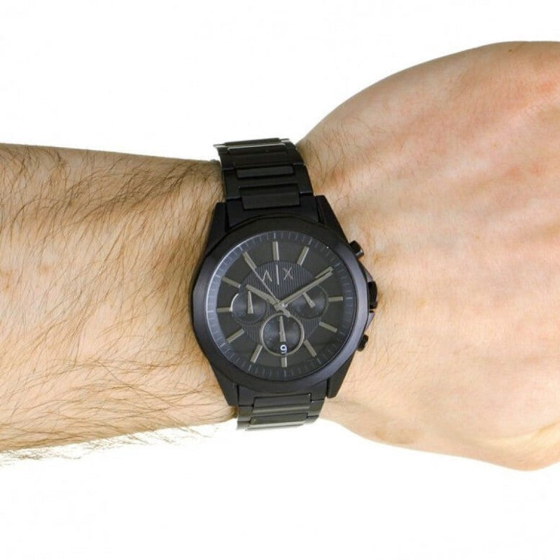  Shop Authentic Armani Exchange Drexler Chronograph Black Dial Black Steel Strap Watch For Men - AX2601 - Luxxuri