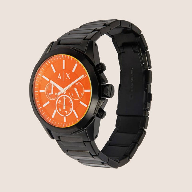  Shop Authentic Armani Exchange Drexler Chronograph Black Dial Black Steel Strap Watch For Men - AX2615 - Luxxuri