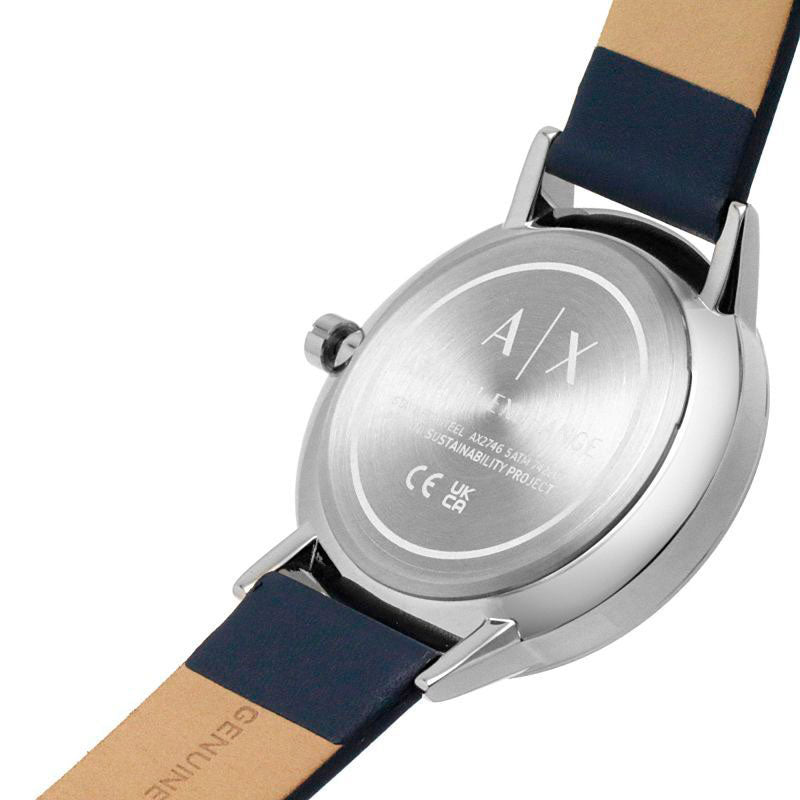  Shop Authentic Armani Exchange Cayde Chronograph Blue Dial Blue Leather Strap Watch for Men - AX2746 - Luxxuri