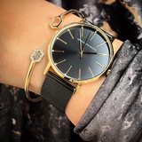  Shop Authentic Armani Exchange Lola Three Hand Black Dial Black Mesh Strap Watch For Women - AX5548 - Luxxuri