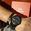  Shop Authentic Armani Exchange Hampton Black Dial Black Steel Strap Watch For Men - AX7101 - Luxxuri