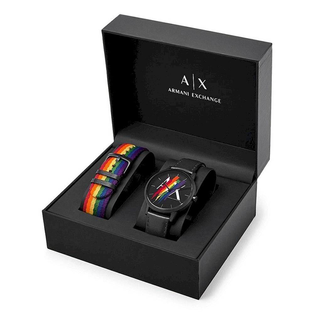  Shop Authentic Armani Exchange Cayde Analog Black Dial Black Leather Strap Watch For Men - AX7120 - Luxxuri