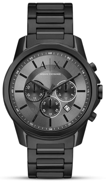  Shop Authentic Armani Exchange Chronograph Black Dial Black Steel Strap Watch For Men - AX7140 - Luxxuri