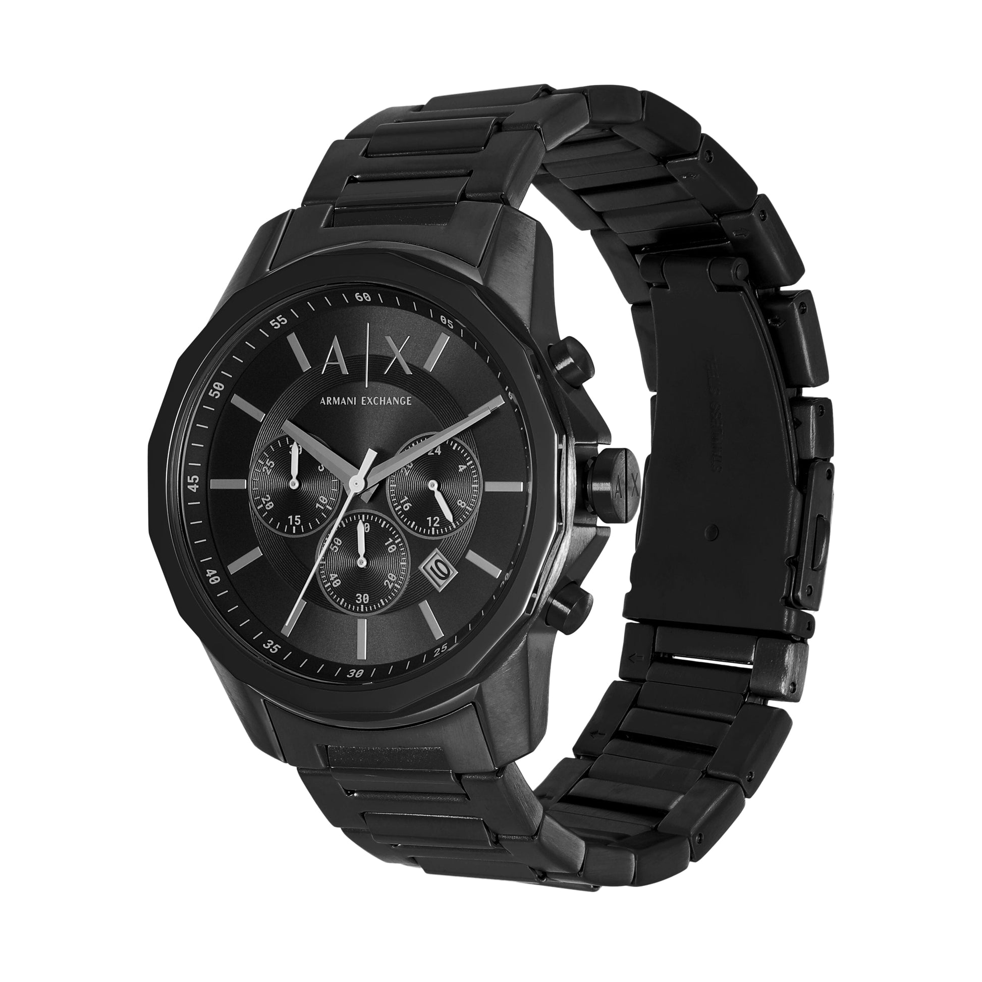  Shop Authentic Armani Exchange Drexler Chronograph Black Dial Black Steel Strap Watch For Men - AX2639 - Luxxuri