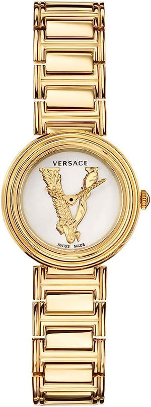 Shop Authentic Versace Mini Virtus Quartz White Dial Gold Steel Strap Watch For Men - VET300221 - Luxxuri