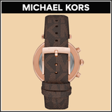  Shop Authentic Michael Kors Parker Chronograph White Dial Brown Leather Strap Watch For Women - MK6917 - Luxxuri