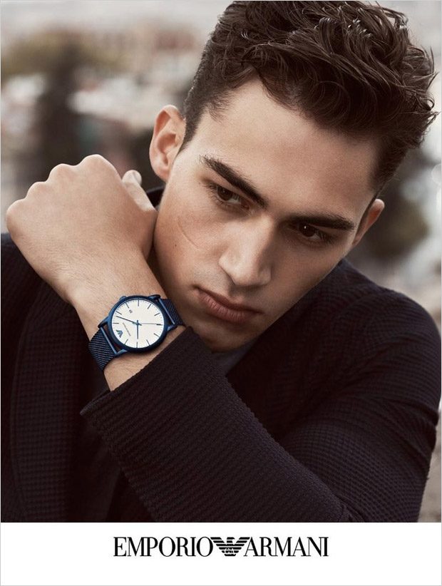  Shop Authentic Emporio Armani Luigi Quartz White Dial Blue Mesh Bracelet Watch For Men - AR11025 - Luxxuri