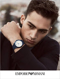  Shop Authentic Emporio Armani Luigi Quartz White Dial Blue Mesh Bracelet Watch For Men - AR11025 - Luxxuri